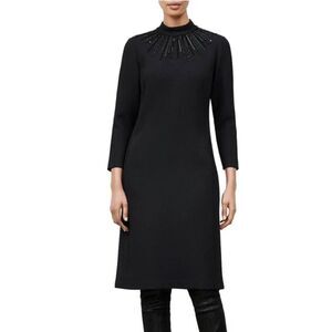 LAFAYETTE 148 New York Sz10 Hand Embellished  Dress Thick Wool Luxe pocket NWT